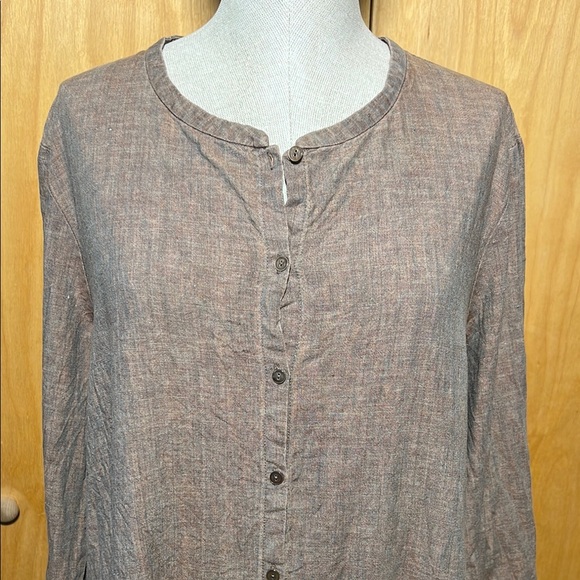 Eileen Fischer Linen Button-Up Blouse - Picture 2 of 9